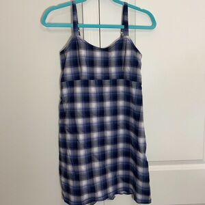 Hollister Navy and White Plaid Dress